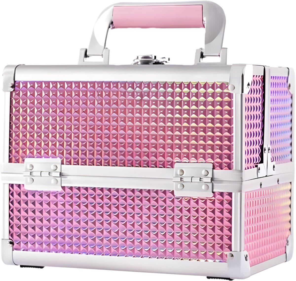 Makeup Train Case Luxe - Draagbaar - Met Lade & Spiegel - Vergrendelbaar - Reisklaar
