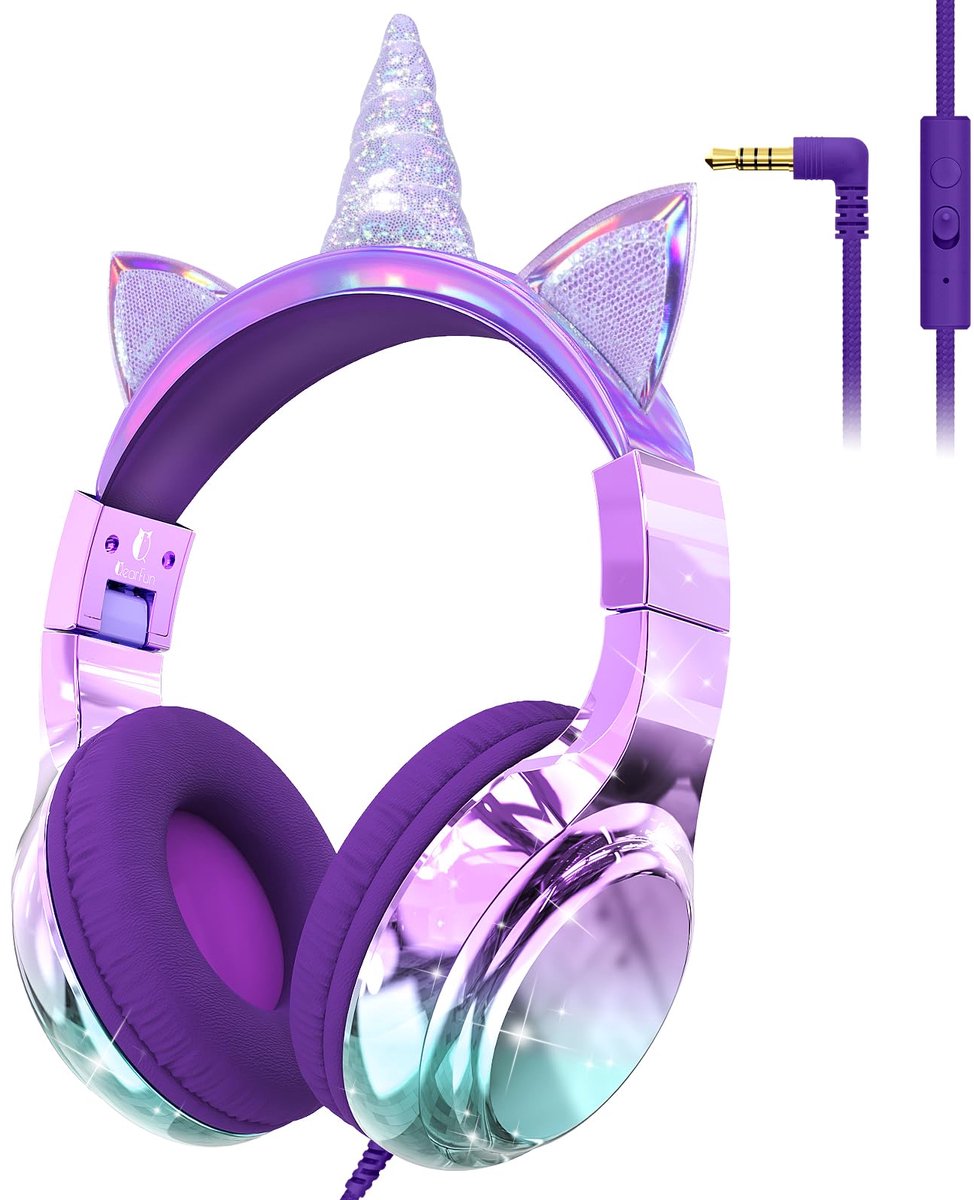 Thijox - JYPS Audiohoofdtelefoon voor Kinderen, Bekabelde Hoofdtelefoon met Volumebeperking 85/94dB, Stereogeluid, Opvouwbare Kinderhoofdtelefoon met