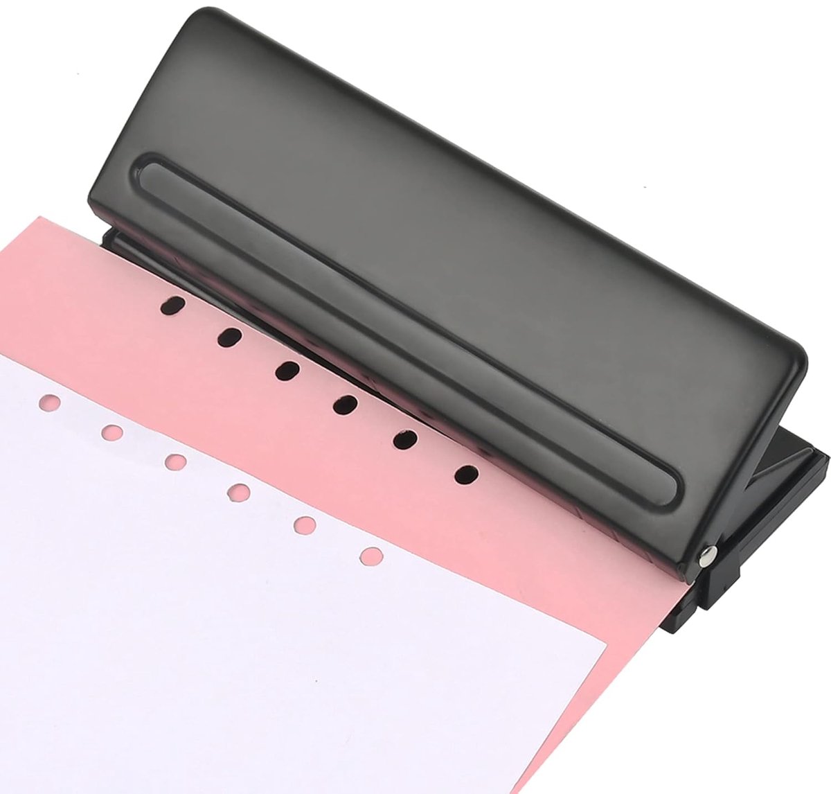 6-Gaats Metalen Perforator Voor A4, A5, A6, B7 - Zware Verstelbare Desktop Papierperforator Voor Studenten - Kleine Capaciteit