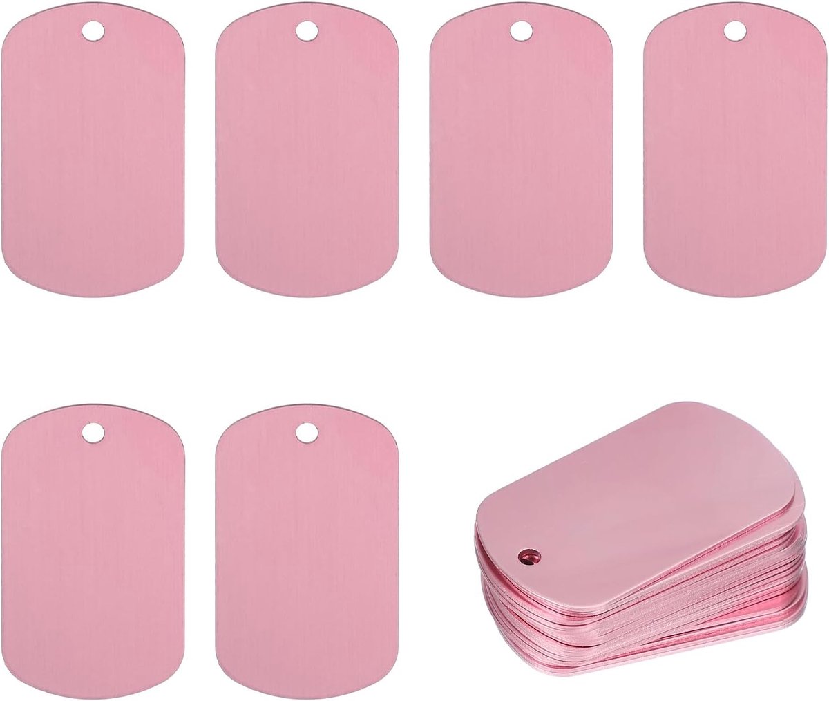 Metalen stempelen Blanks Tags 2 inch, 30 stuks geanodiseerd aluminium blanco hondenlabels rechthoek lasergravure blanks ID-naamplaatje met gat voor huisdier ambachtelijke doe-het-zelf