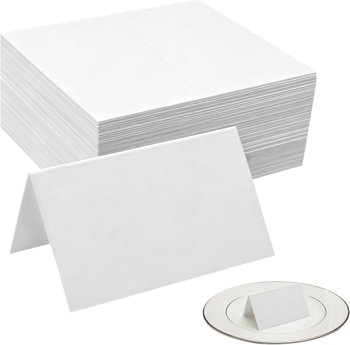 Cards – 60 Stuks Kraft Papier Plaatskaarten, Dubbelzijdig Blanco, Herbruikbare Vouwbare Naamkaartjes voor Bruiloften en Feestjes