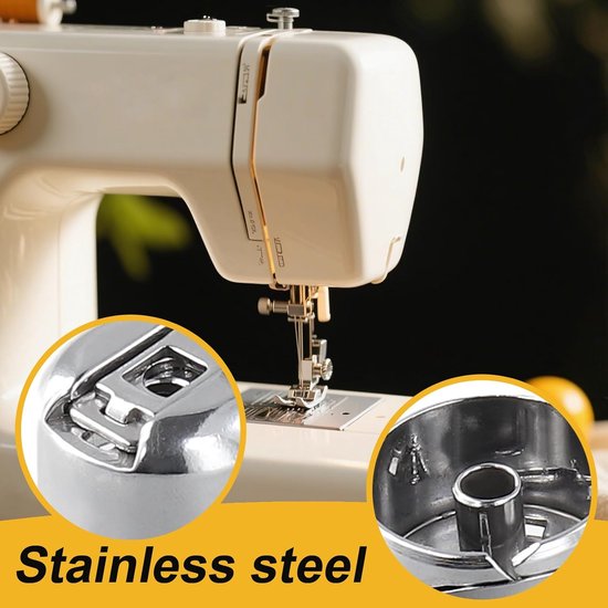 4 stuks roestvrijstalen spoelkasten voor naaimachines, compatibel met frontlaadklasse 15-machines, praktisch accessoire voor couturiers en hobbyisten, 22 mm — afbeelding 2