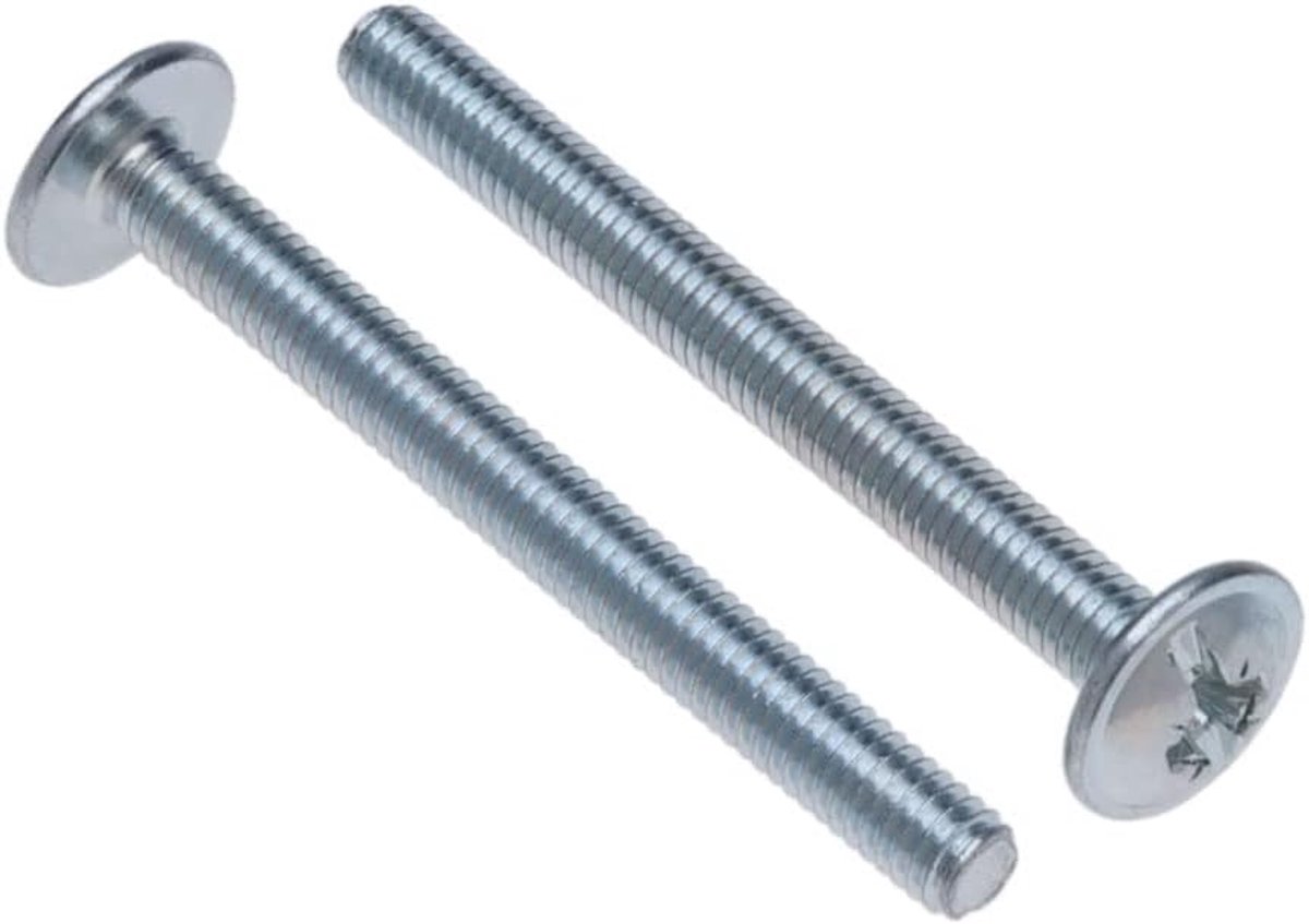 Machineschroeven Kruiskopschroeven Ronde Kop M4x25 (Pak van 25) Hex HEXATON Verzinkt Kruiskopschroef Met RondeKop voor Keuken, Slaapkamer, Lade, Kast, Deur, Dressoir