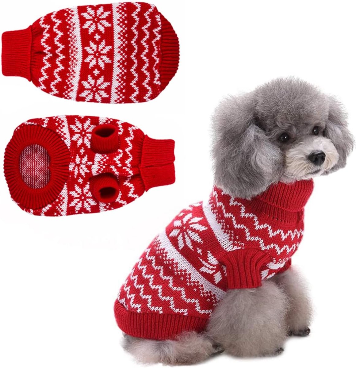 trui voor honden - Kerstmis, kleine hond, rood