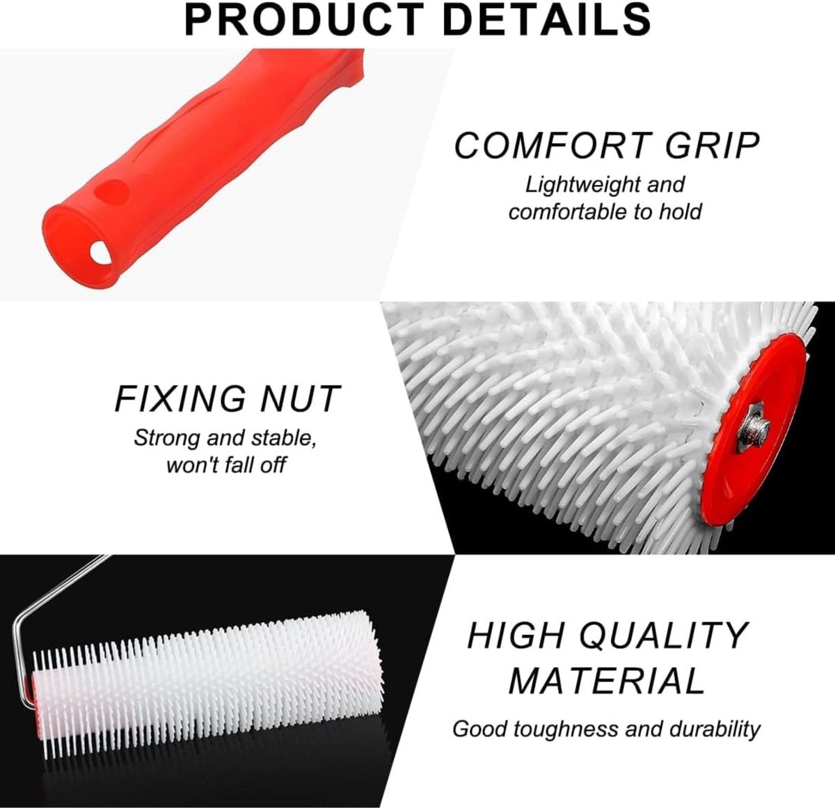 SnelShoppen - YOYEAH Ontluchtingsroller & Nagelschoenen Set met 14 mm Spijkers voor Compensatiemassa, Dekvloer en Vloercoating, Inclusief Robuuste Nag