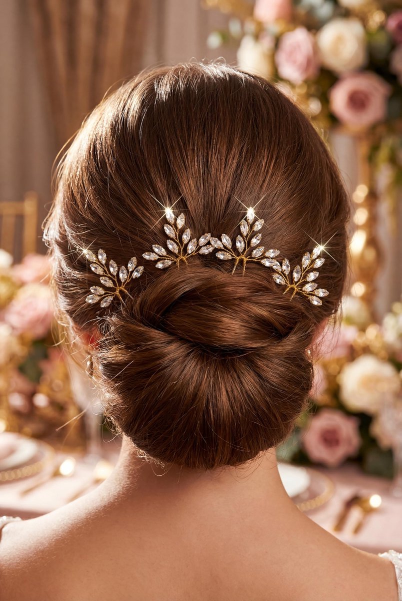8 stks Gouden Bruiloft Haar Accessoires, kralen Haar Clips, bloem Bruids haarspeld