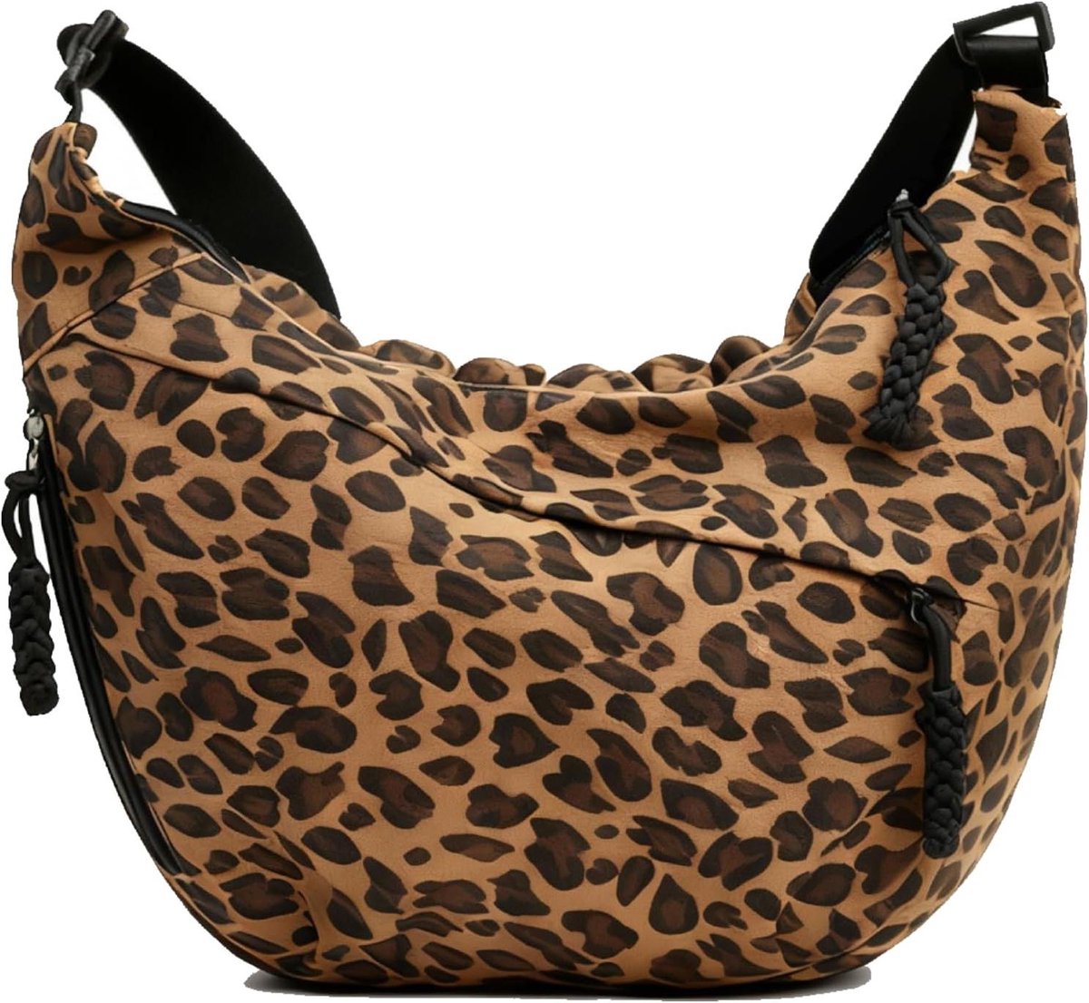 Schoudertas Dames - Crescent Bag - Dagelijks Gebruik - Verstelbare Band - 20 x 10 x 2 cm - Donkerbruin