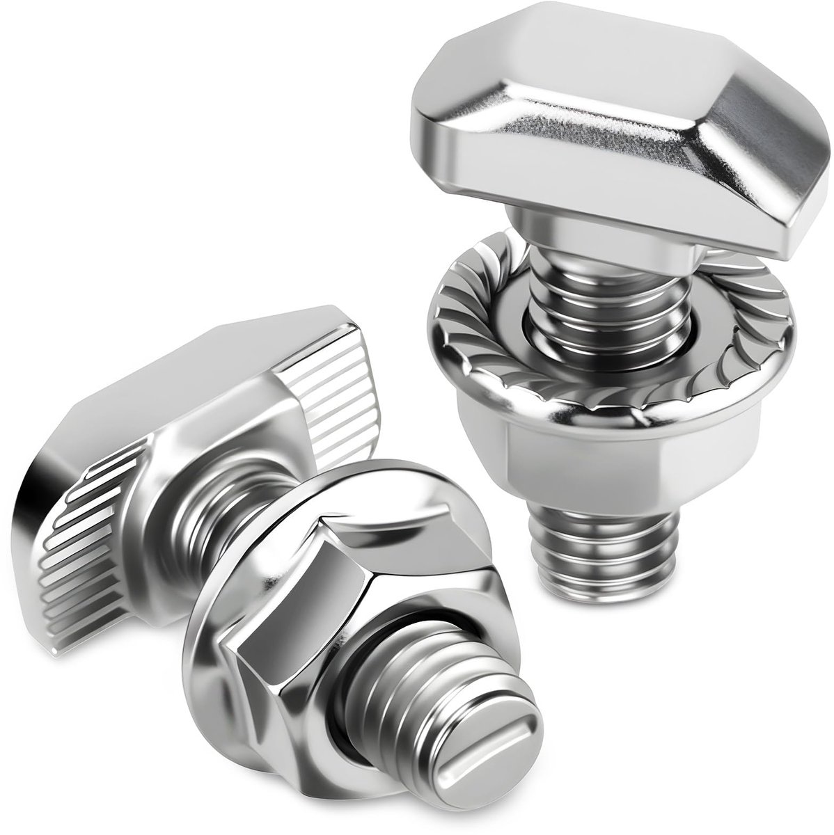 M6 x 16 mm, 12 stuks hamerkopschroeven roestvrij staal A2-70 T schroeven met vergrendelingsmoeren flensmoeren M6 voor fotovoltaïsche montage, PV zonne-montagerail, broeikas