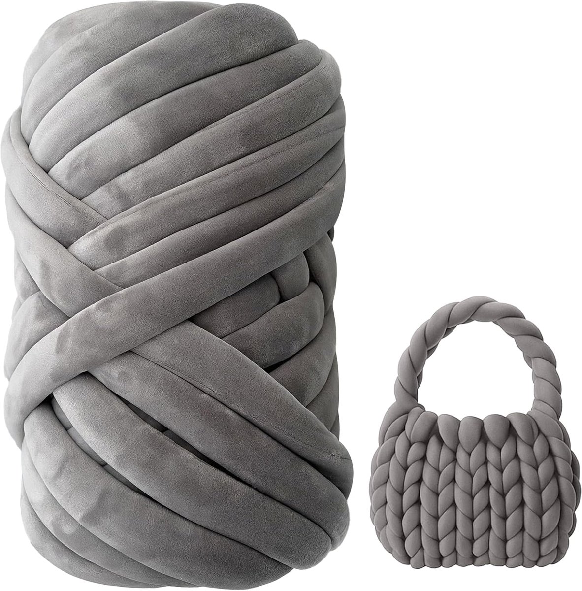 Wol voor handbreien, wol, 500 g/16 m, dikke wol voor handbreien, buisgaren, 3 cm, dikke XXL wol, handbreigaren, wolgaren voor beginners, dekens, manden, tas, huisdiermand, doe-het-zelf kunsthandwerk