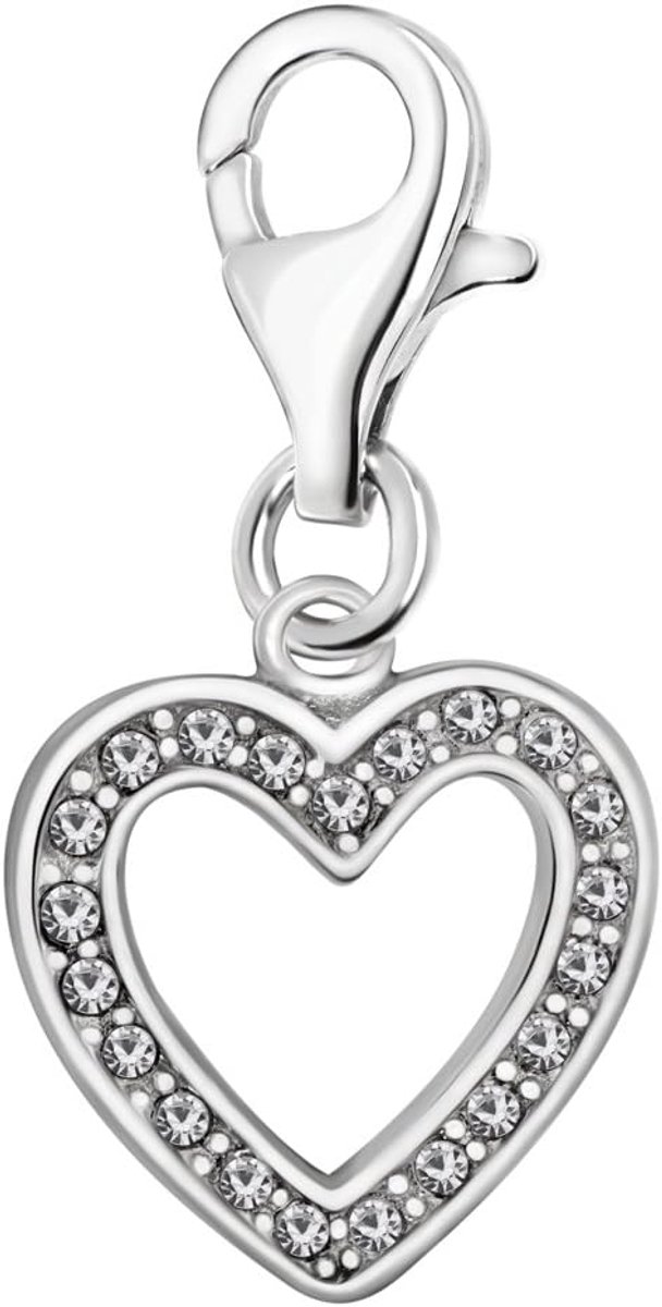 Verzilverd Hartjes Thema Charm Bedel Hangers voor Armbanden en Accessoires