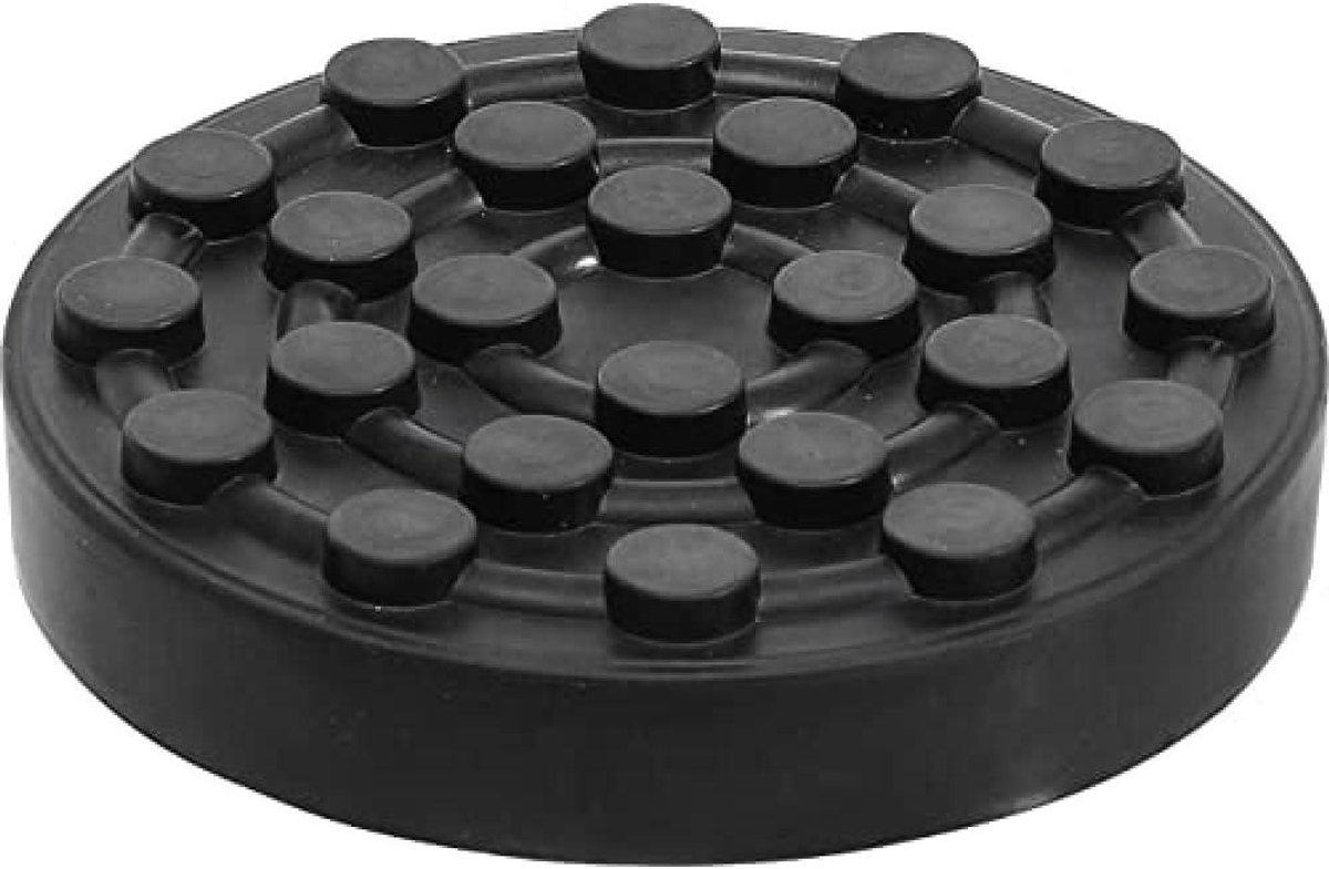 Rubberschijf - Beschermpad - Hefplatform Ondersteuning - Stalen Versterking - 123 mm - Zwart