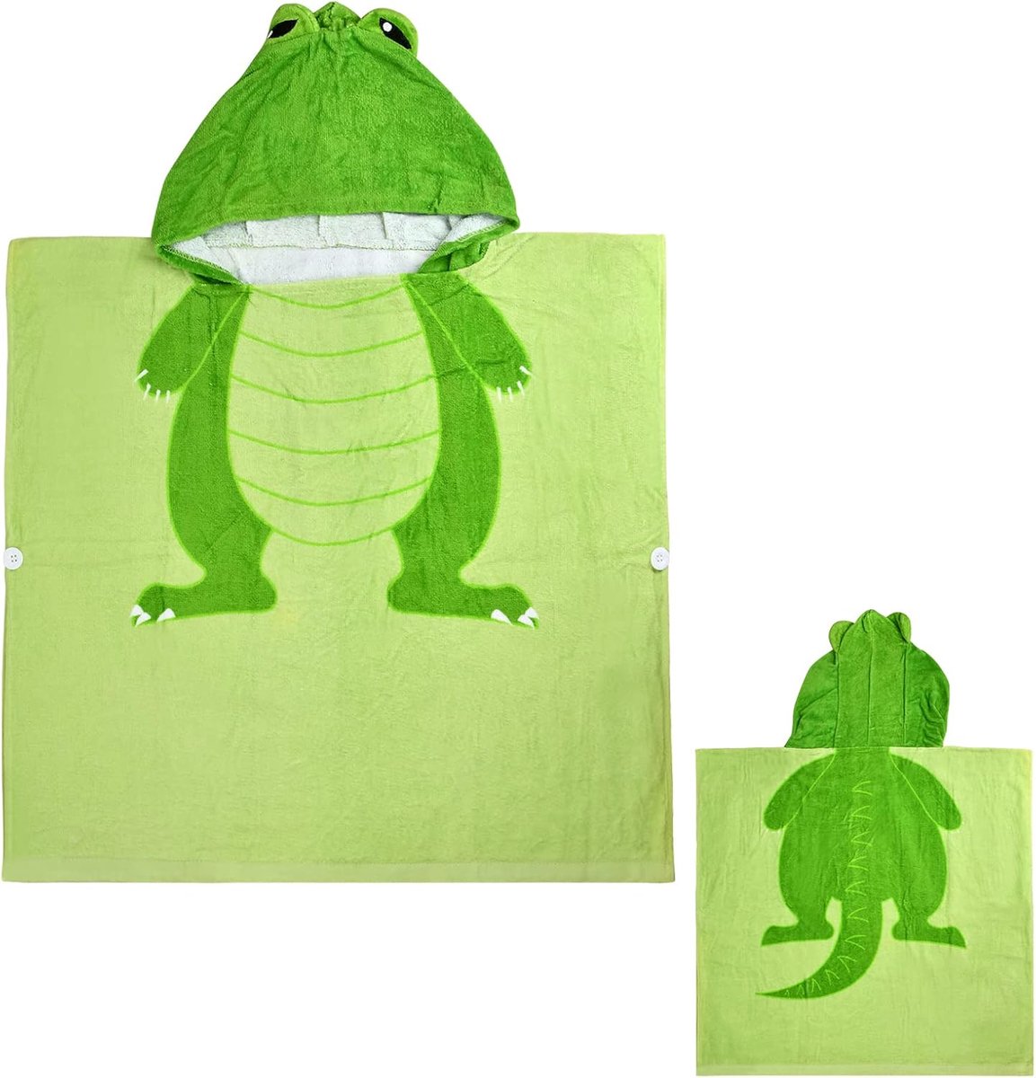 SnelShoppen - Strandponcho voor kinderen, katoenen strandhanddoek, badjas, zwemhanddoek, dinosaurus, voor meisjes en jongens van 2-6 jaar, perfect voo