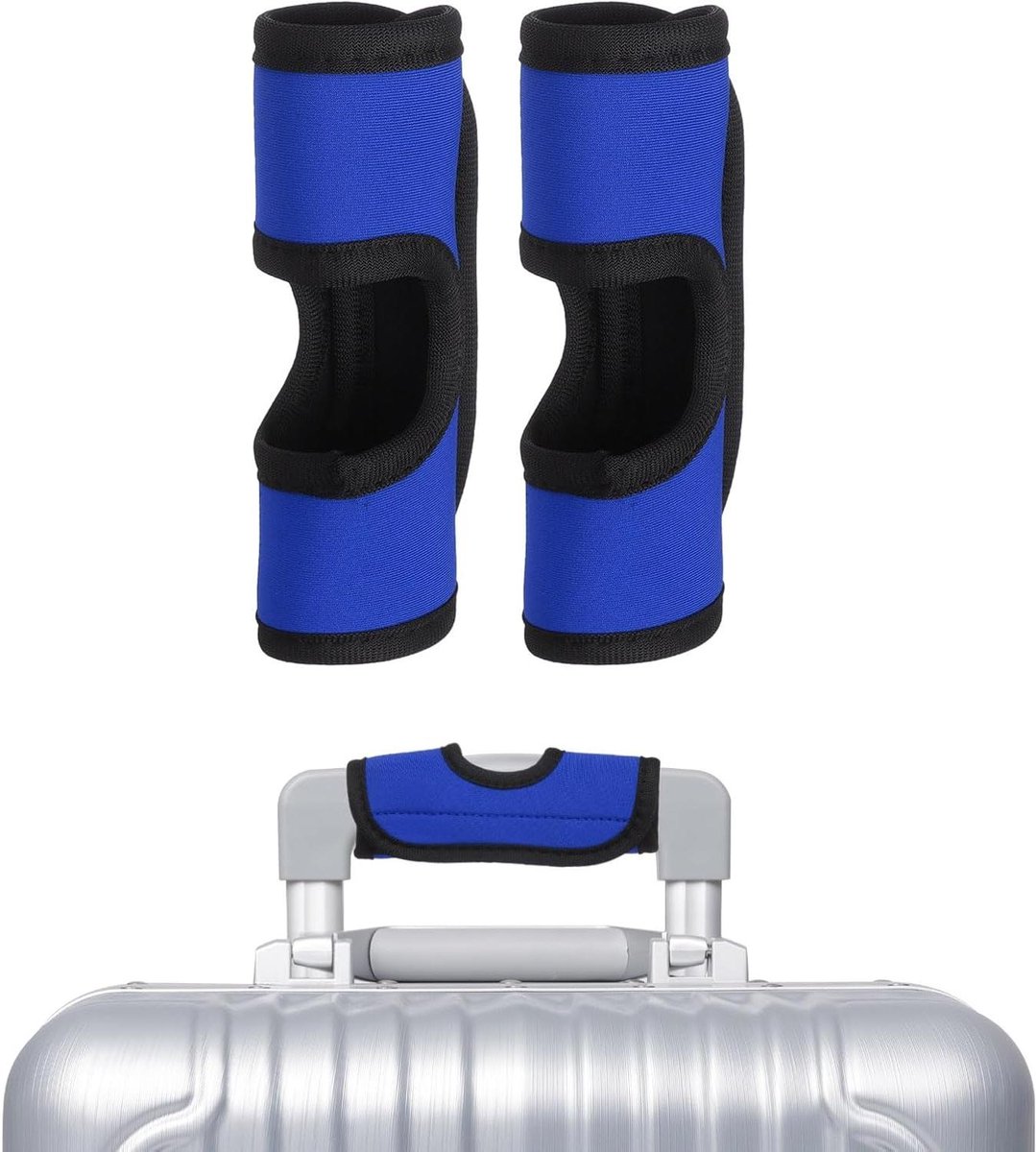 Koffer handvatband - Grip cover - Reizen comfortabel - Zacht neopreen materiaal - 2 stuks - Donkerblauw
