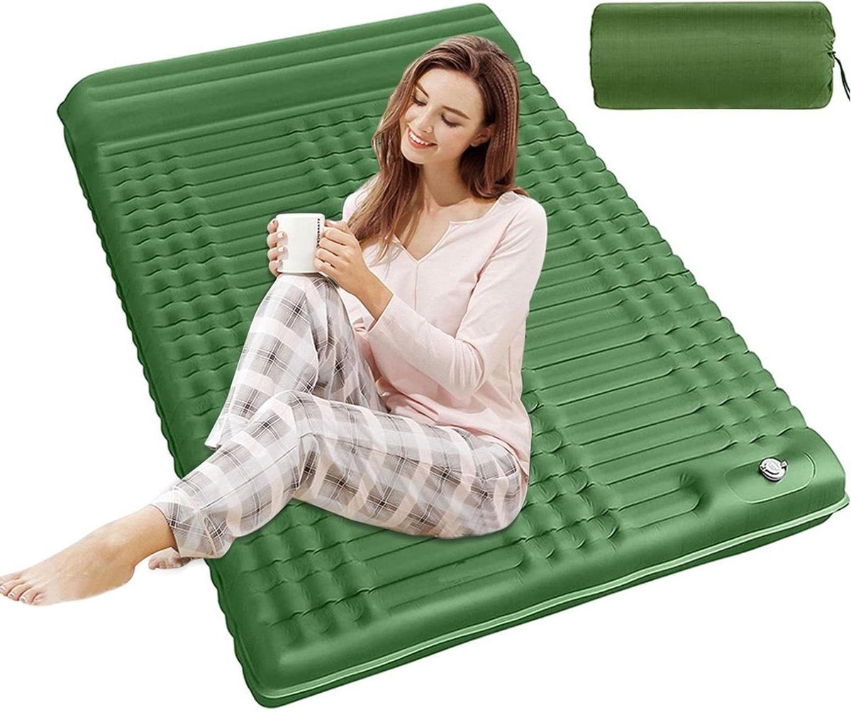 Opblaasbaar matras - Luchtbed dubbel - Outdoor slapen - Snel op te blazen - 202 x 140 cm - Blauw
