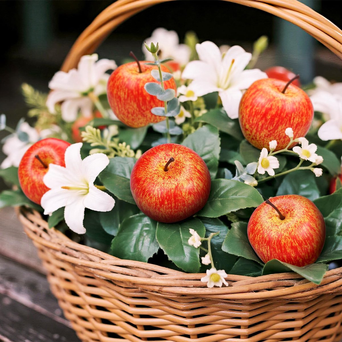 SnelShoppen - 20 stuks nep-appels decoratie, kunstmatige rode appels 5,3 cm voor eettafel decoratie, nep-fruit voor thuis, sfeervolle decoratie voor f