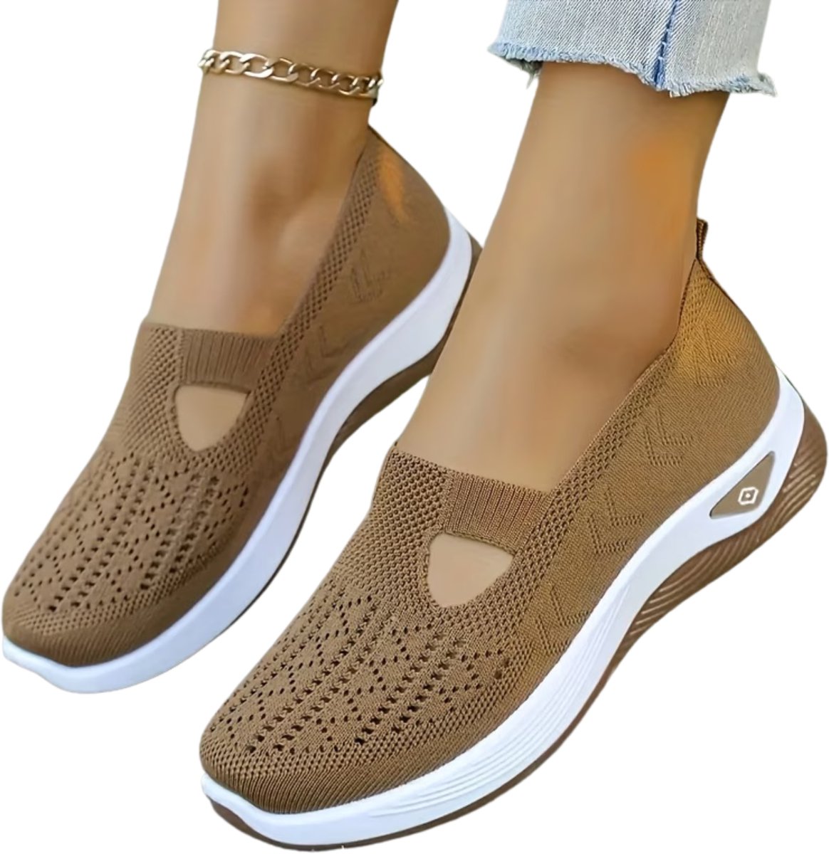 Currero Schoenen Dames Sneakers Comfortabel Slippers Casual Volwassenen Koffie 41 Koffiekleur