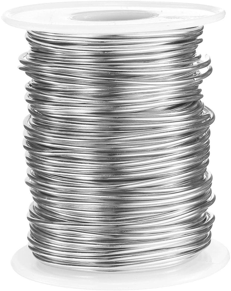 16 Gauge Aluminiumdraad 1,5mm x 30m (D x L) Flexibel buigbare alu draad metaal sieradendraad bloemendraad voor het maken van sieraden modelleren knutselen DIY, zilverkleur