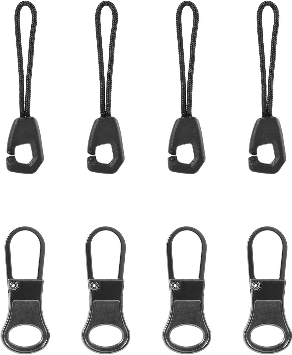 8st Ritstrekkers, Vervanging van Ritstrekkers Afneembaar Ritsen Tab-Tags Verlengsnoer voor Rits Reparatiehandvat Bevestigingsaccessoires voor Bagage Kleding Rugzak Jassen Broeken
