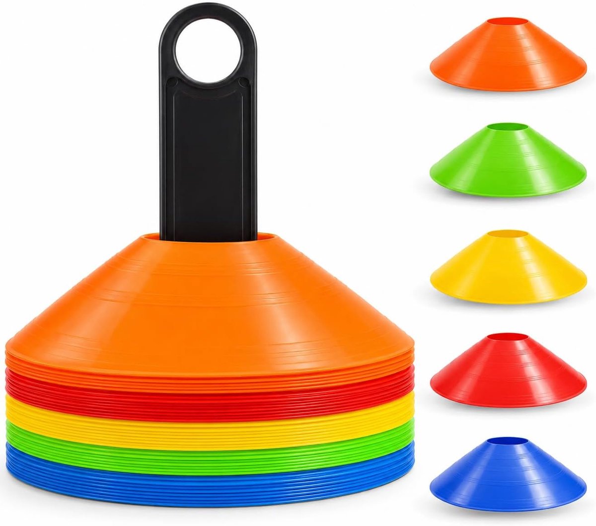 Gruppe Timo Klingler Sportyfits Markeringshoedje, kegel voor slalom, trainingsaccessoires en voetbalaccessoires voor voetbal, atletiek enz., keuze uit hoeveelheden