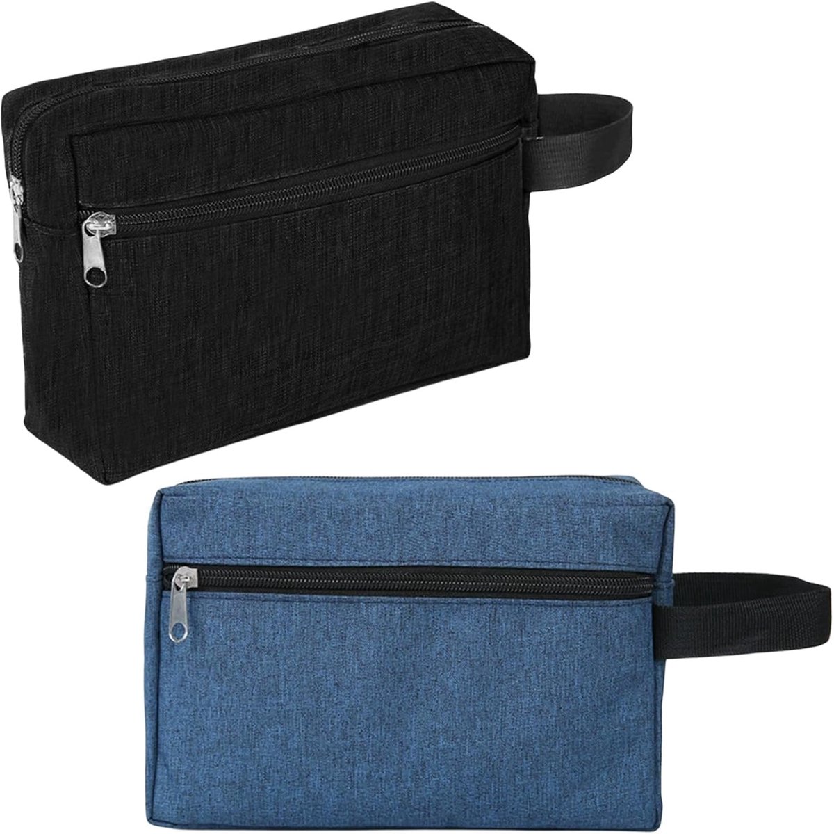 2 stuks toilettas voor heren en dames, draagbare make-uptas, waterafstotend, scheertas, opbergtassen met handvat, voor cosmeticatas