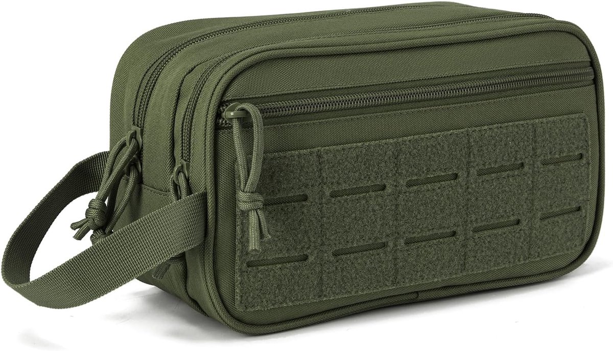 Tactische Toilettas voor Mannen/voor - Militaire Hygienetas met MOLLE-zakken, EDC Reisaccessoires & Draagbare Douchetas (Compact Dopp Kit/Scheergereedschap)