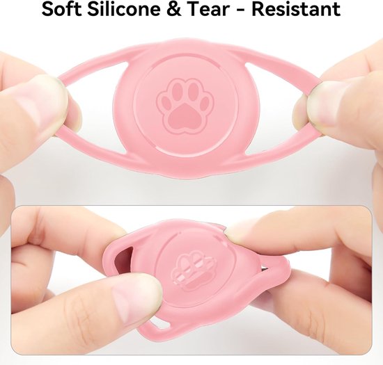 voor Apple Airtag hondenhalsband, 2 stuks waterdichte luchttag kattenhalsband, zachte siliconen Airtag-hoes voor honden en katten, voor Apple Air Tag-houder voor halsband -Past ≤ 1,2 inch — afbeelding 2