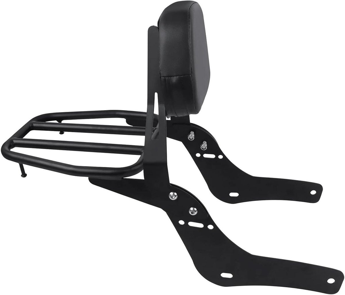 Passagierskussen Motorfiets - Motorfietsrugleuning Bagagedrager - Comfortabel Rijden - Versterkt Stalen Frame - N.v.t. - Zwart