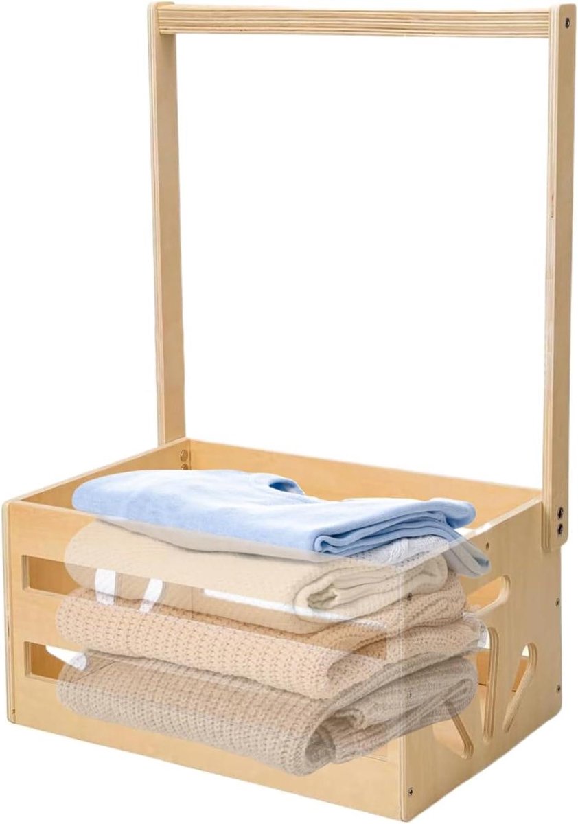 Baby Douche Krat - Opbergmand Hout - Babyartikelen Opbergen - Gladde Houten Afwerking - N.v.t. - Natuurlijk Hout