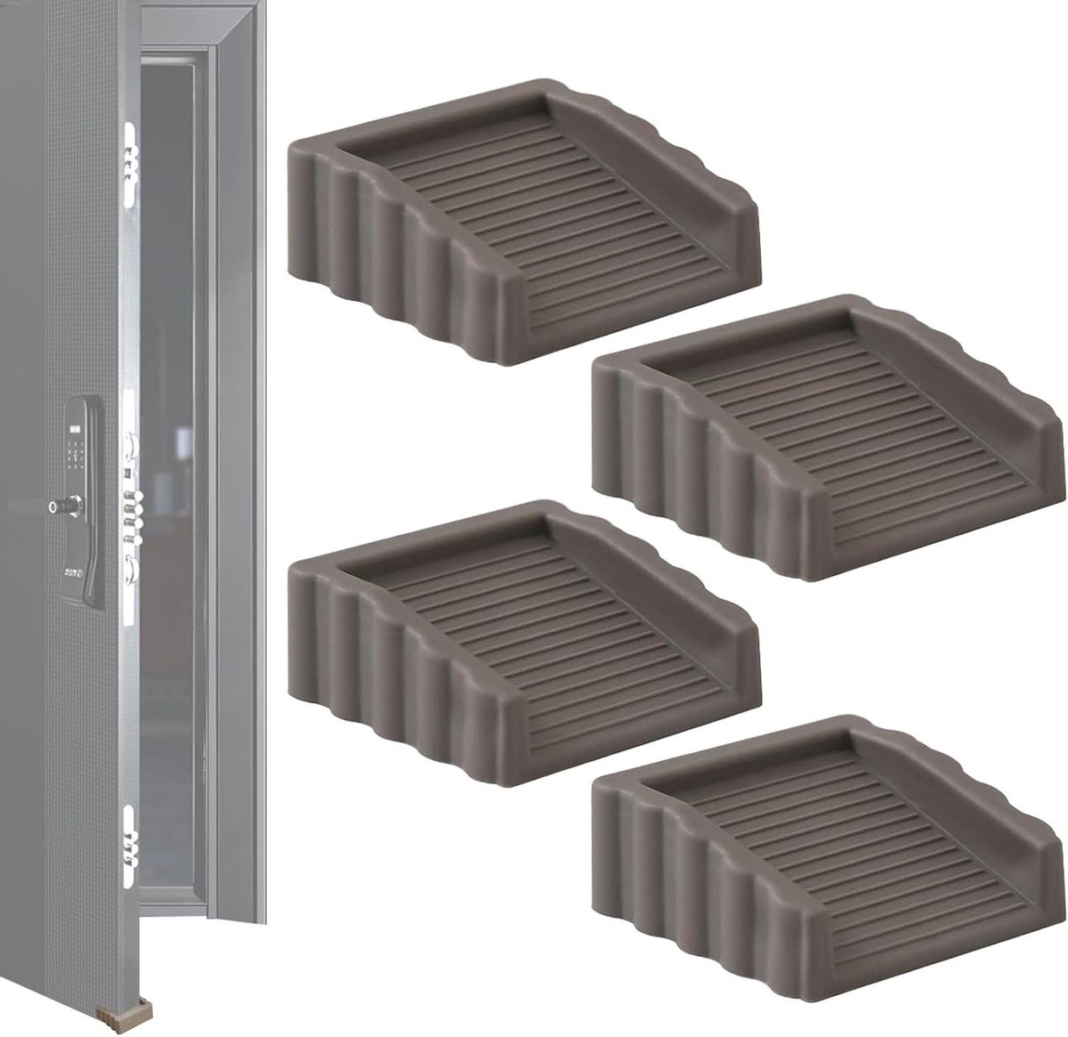 Deurstopper Set - Deurwiggen Antislip - Veiligheid Thuis - Antislip Ontwerp - 9L x 9B x 9D cm - Grijs