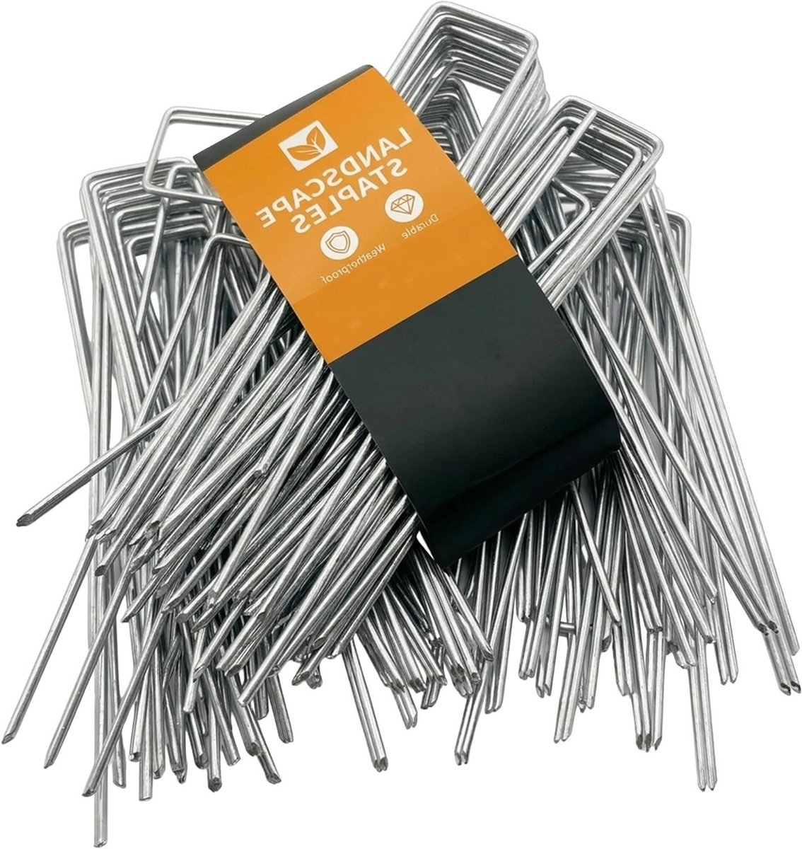 Tuin nietjes - Landschapspalen omheining - Tuin beveiligen - Roestbestendig gegalvaniseerd staal - 6 inch lengte - Zilver