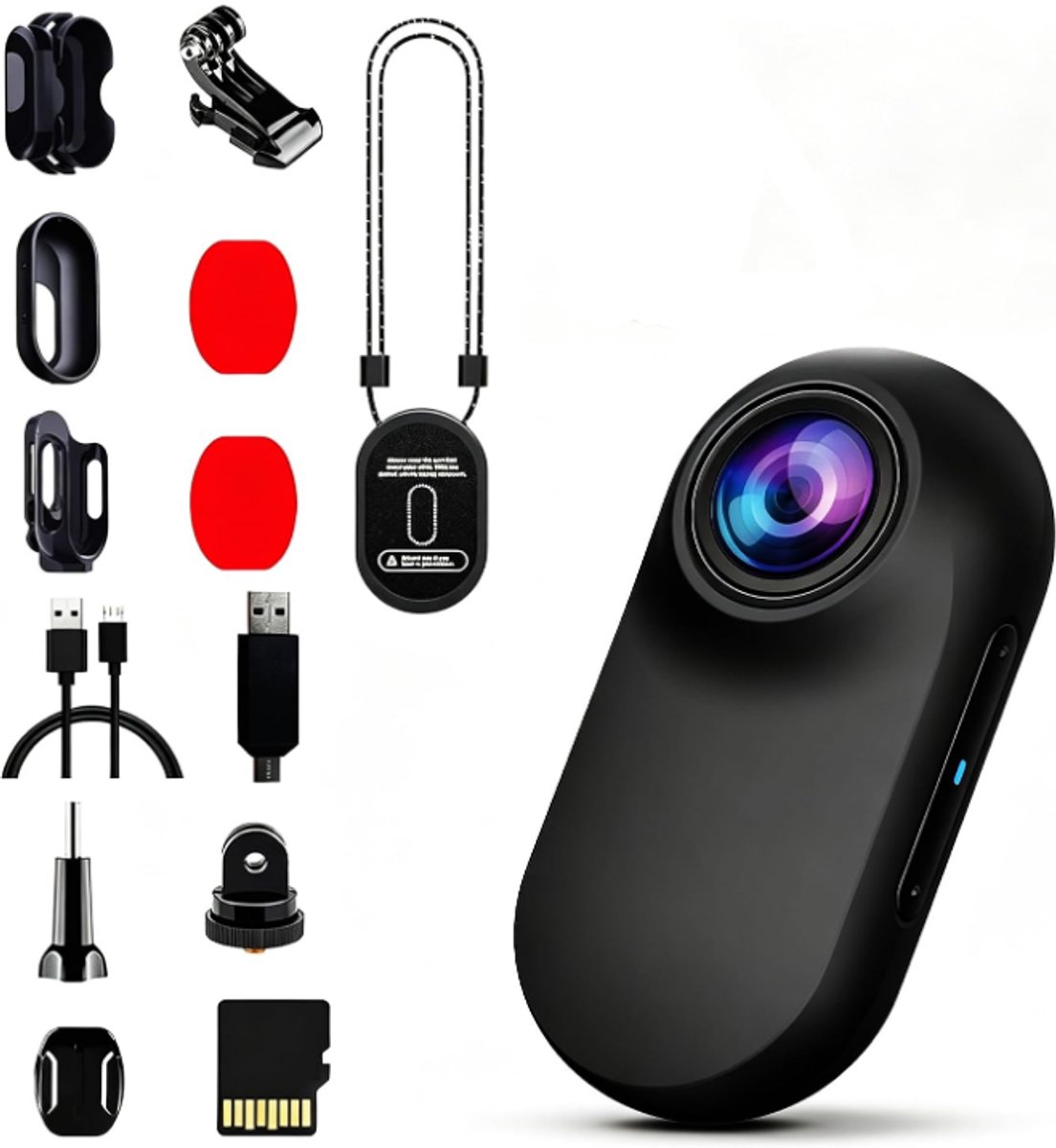 Magnetische mini-sportcamera voor dagelijkse opnames, grafietzwart, 32 GB