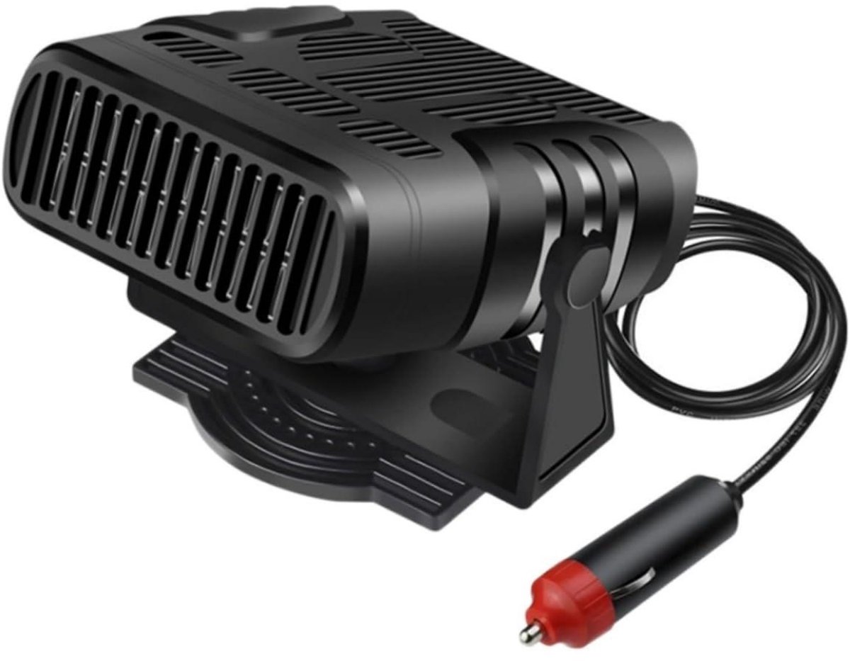 SSTRWGOOD Auto Ventilator - 12V/120W Dubbele Modus Verwarming en Natuurlijke Lucht - 360° Verstelbaar - Geschikt voor Voertuigen met 1 Accu - ABS Materiaal - Snelle Verwarming en Grote Bovenste Luchtinlaat - Voor Alle Seizoenen