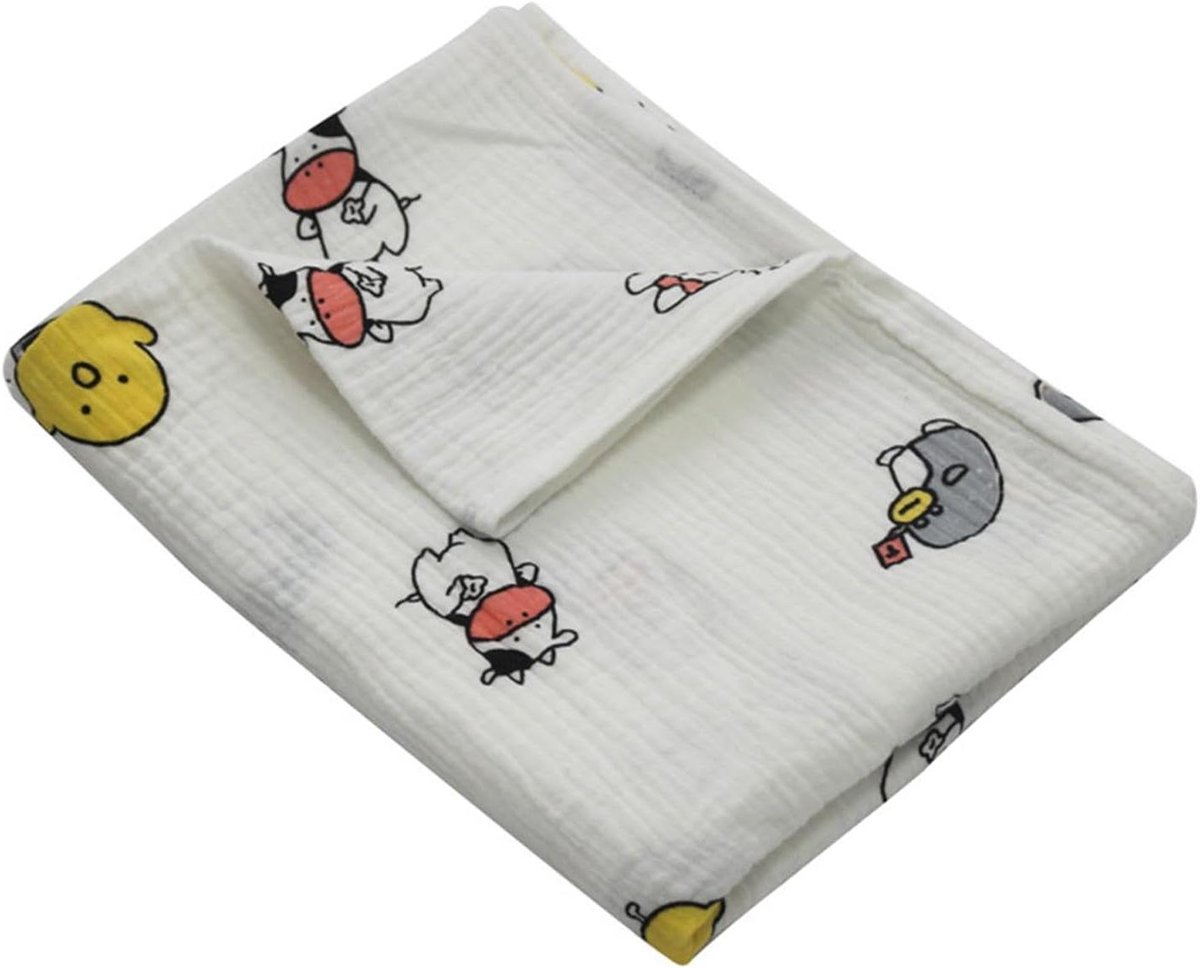 Baby Deken - Wikkeldoek Quilt - Comfortabel Slapen - Zacht Ademend Katoen - 80x110cm - Schattige Koe