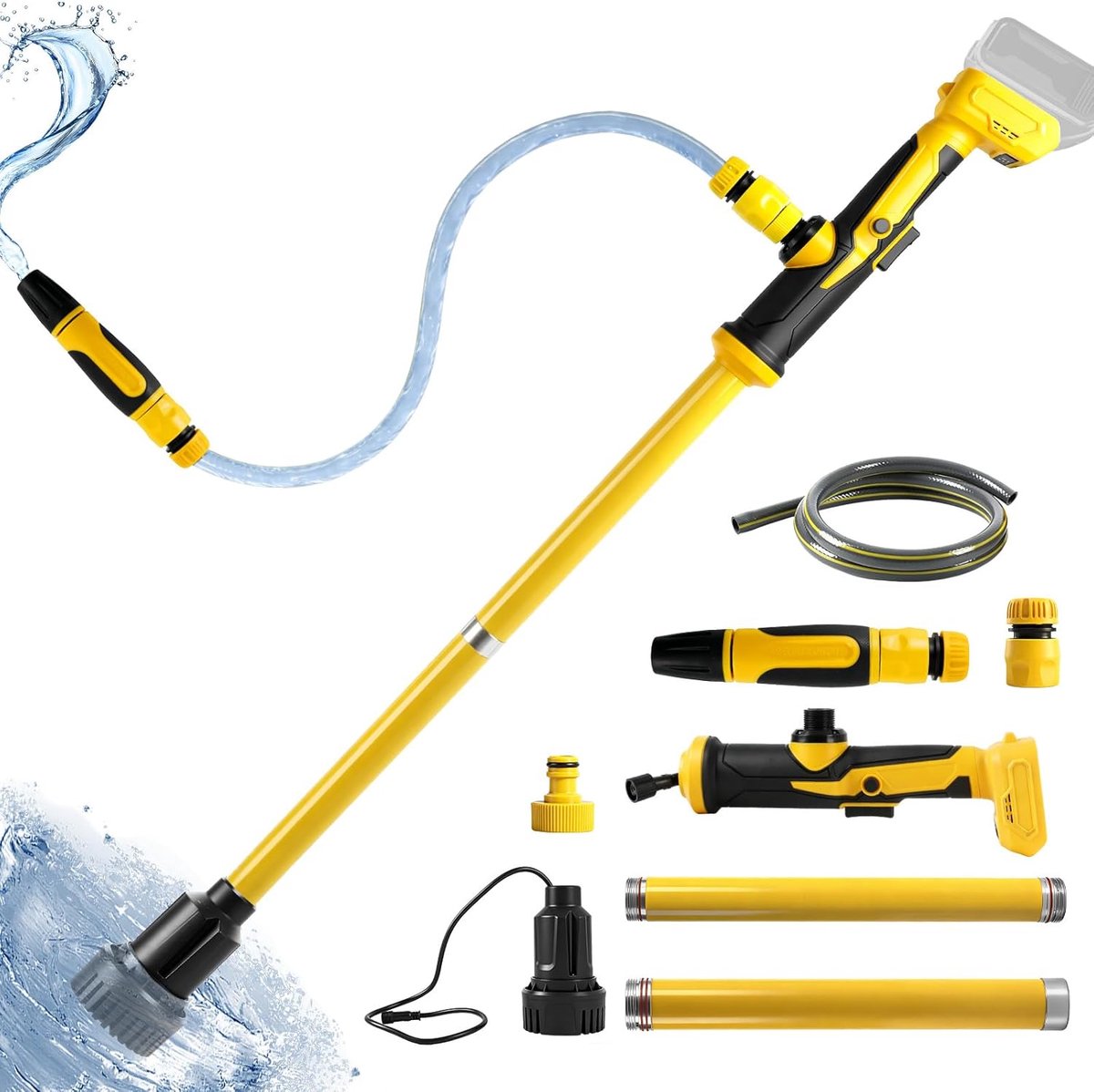 Wireless Rod Water Pump Compatible with Dewalt 20V Battery, 1400 GPH, Brushless Portable Submersible Pump with 3/4 - ShopVlot