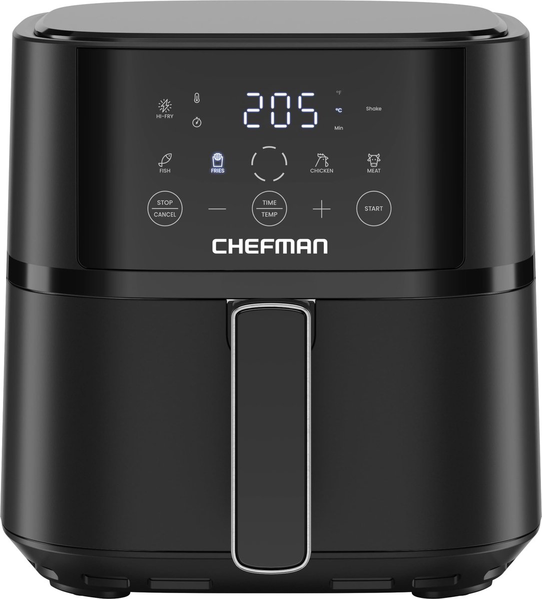 SnelShoppen - Heteluchtfriteuse 3,8L met Hi-Fry-technologie, Compacte en Eenvoudige Airfryer met Touch-controles, 4 Voorinstellingen, Antiaanbaklaag,