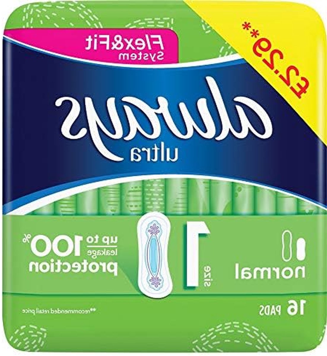 Damesverband Ultra Normal - Maandverband Always - Hygiënisch Bescherming - Geur Neutraliserend - 3 mm dik - Wit