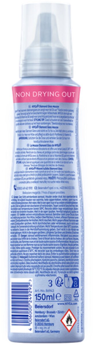 NIVEA Styling Mousse Hold 4 Diamond Gloss Care - 150 ml
