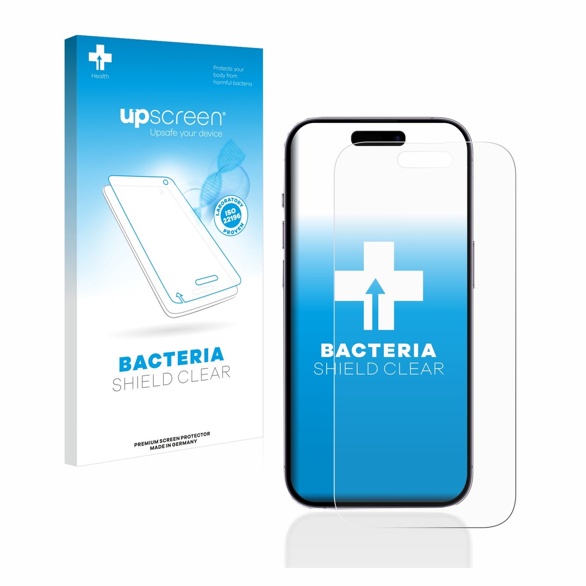 upscreen - Screenprotector voor Apple iPhone 14 Pro - Folie Beschermfolie transparant antibacterieel