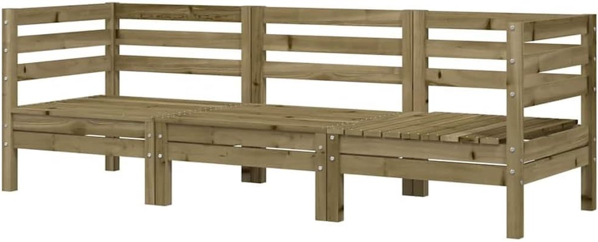 Houten Tuinbank - Palletbank Buiten - Ontspannen in de tuin - Modulair ontwerp - 3-zitter - Houtkleur