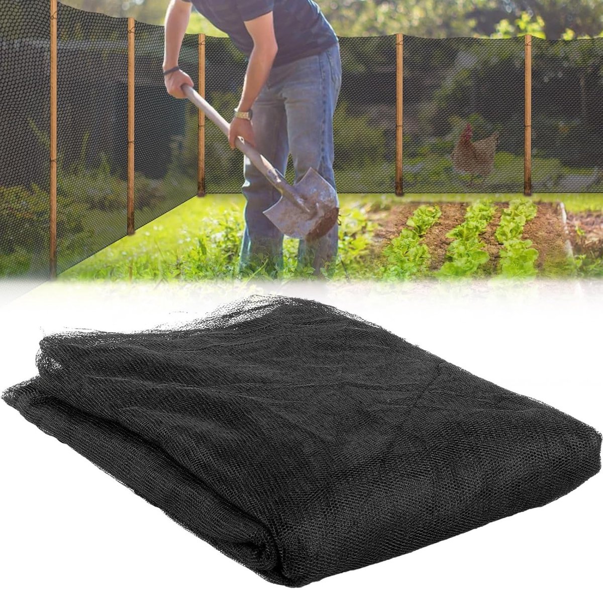 Dailygoods - Tuinnet 2,4 m x 6 m - Fijnmazig plantenbeschermingsnet voor vogels en insecten