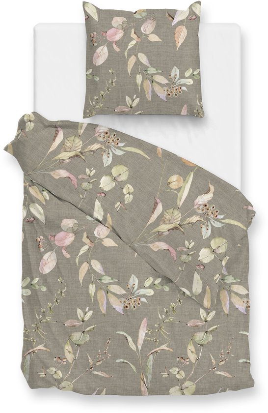 Zohome Dekbedovertrek Sambuco - Bedlinnen met Bladeren print - 240x220 - Groen - Dekbedhoes van 100% Katoen van Zohome — afbeelding 2