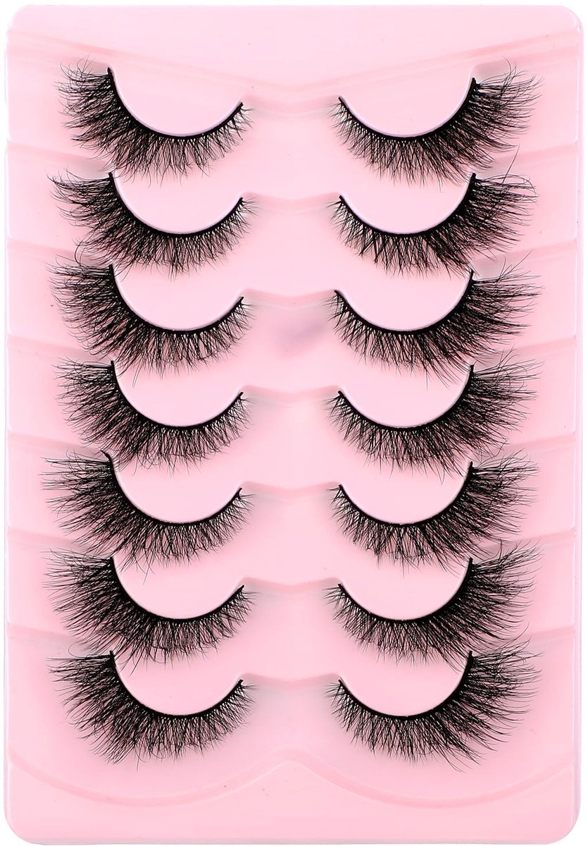 Dailygoods - Cat Eye Valse Wimpers 7 Pairs - Faux Mink Cluster
