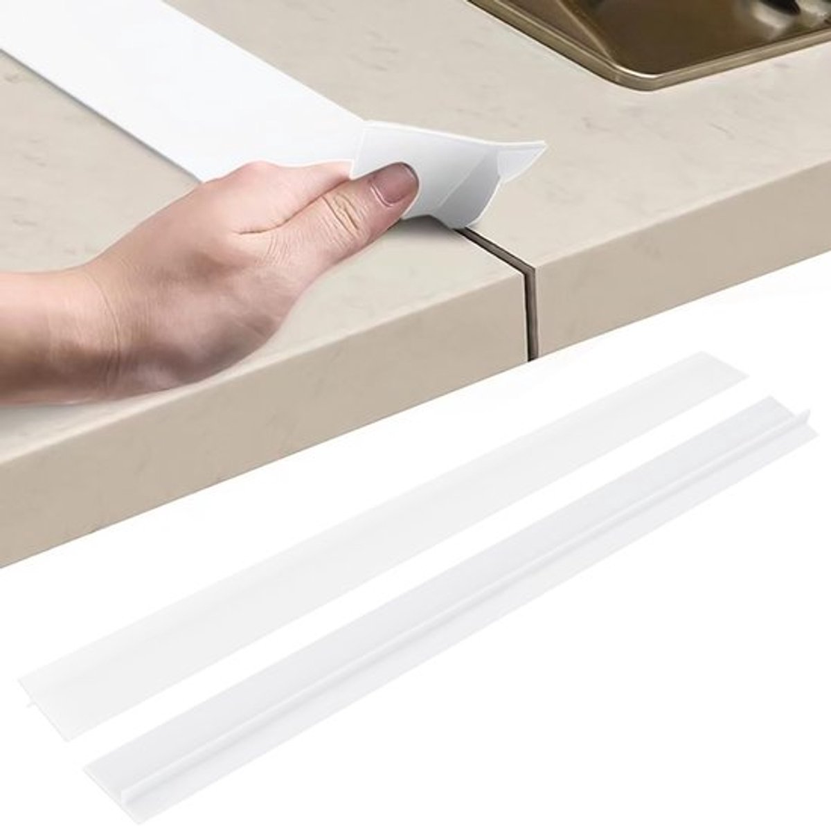 Werkblad Verbindingsrail - Keukenplaat - Afdichtstrip - Gatenvuller - Voegenlijst - Flexibel Silicone - 63 cm