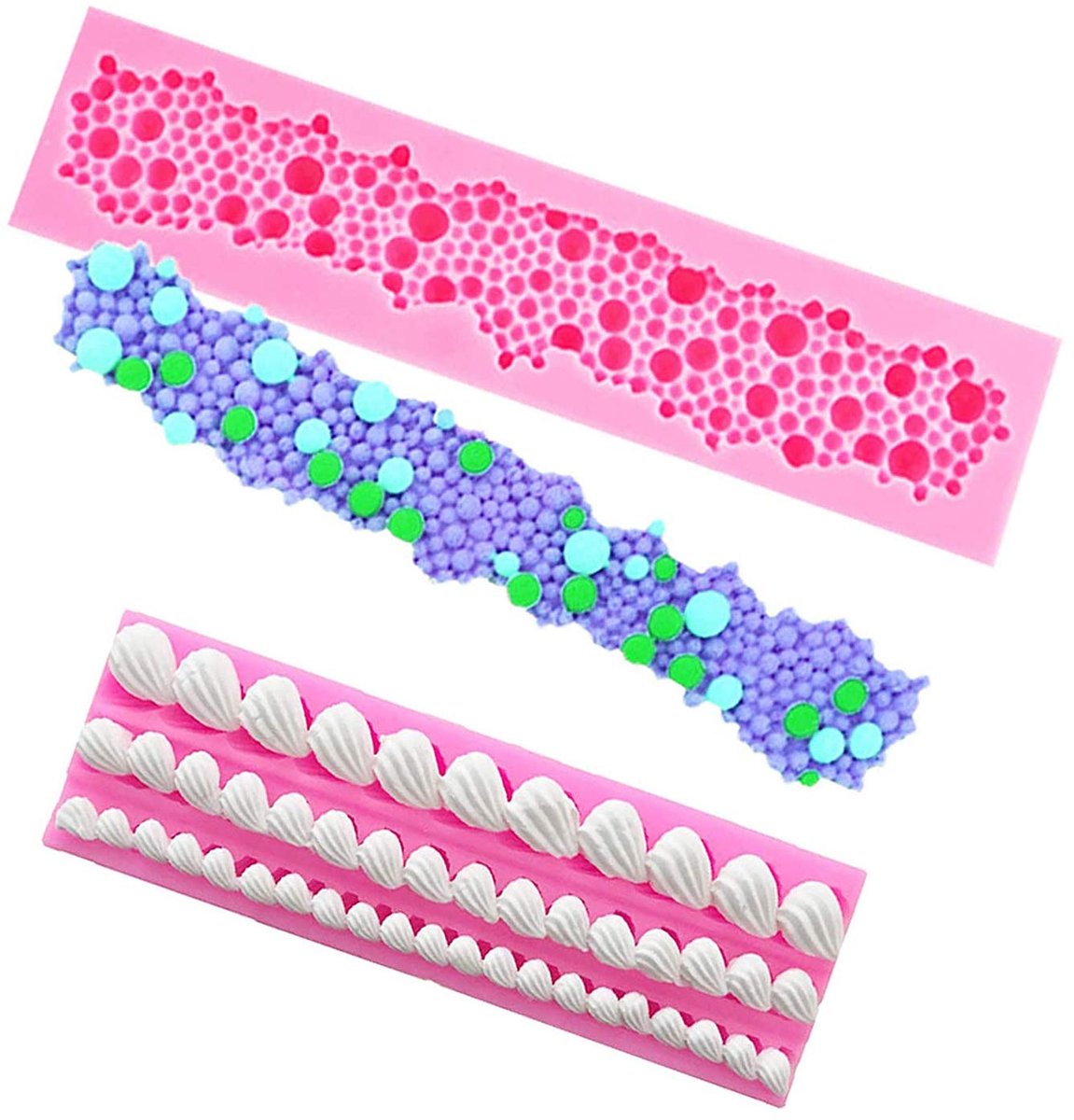 Dailygoods - Silicone Pearl Fondant Mold - Cake Border Molds voor Decoratie