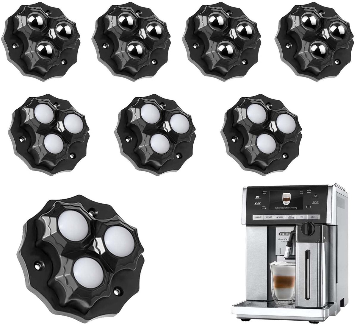 Dailygoods - 8 Stuks Mini Casters - Zelfklevende Meubelwielen