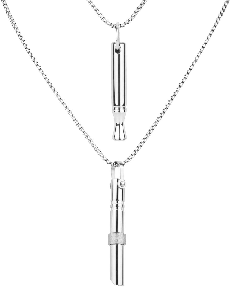 Dailygoods - 2pcs Mindfulness Ademhalingsketting van Titanium Staal voor Ontspanning
