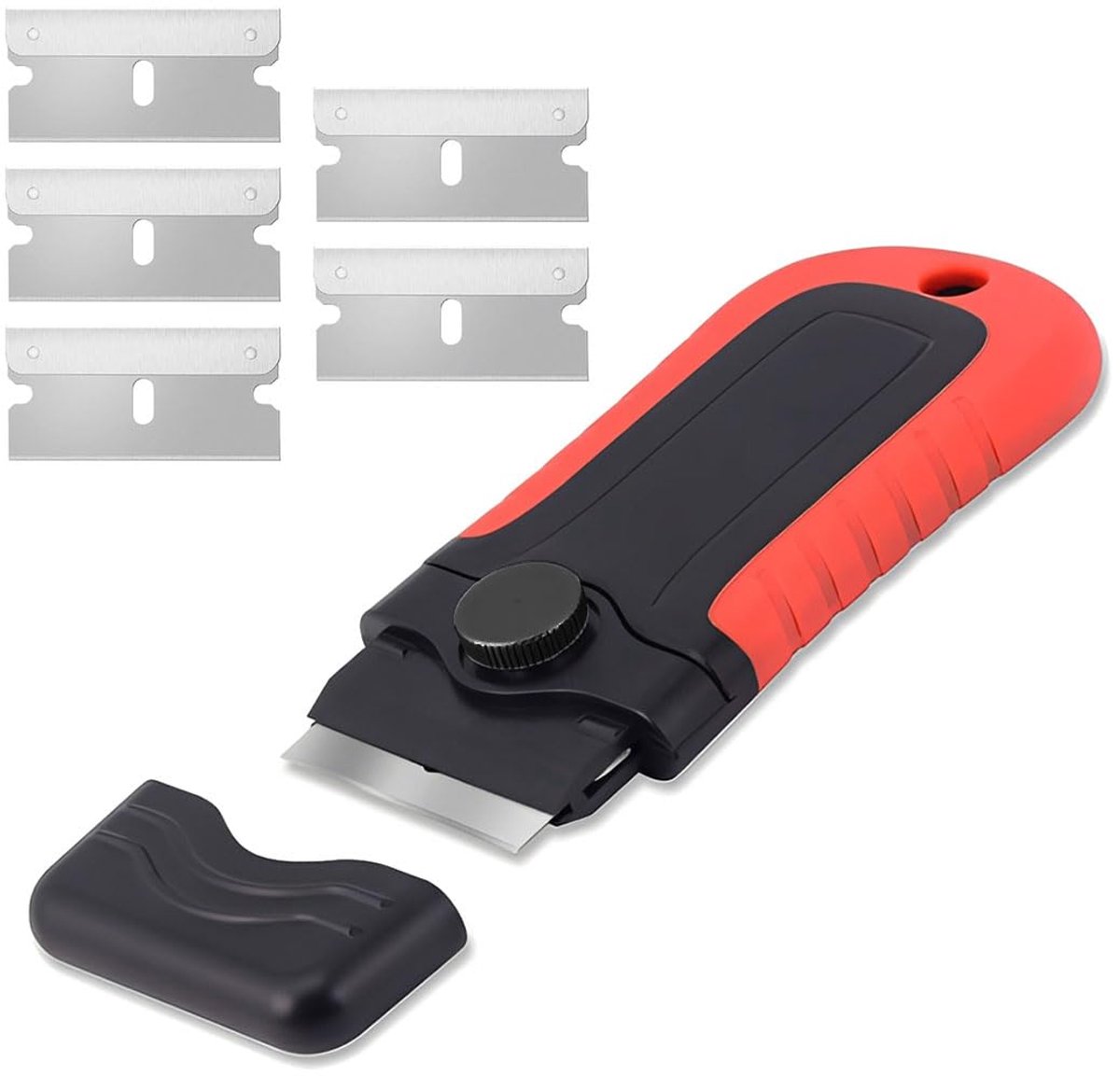 Dailygoods - Professionele Keramische Schraper met 5 Reservemessen - Ideaal voor Kookplaten