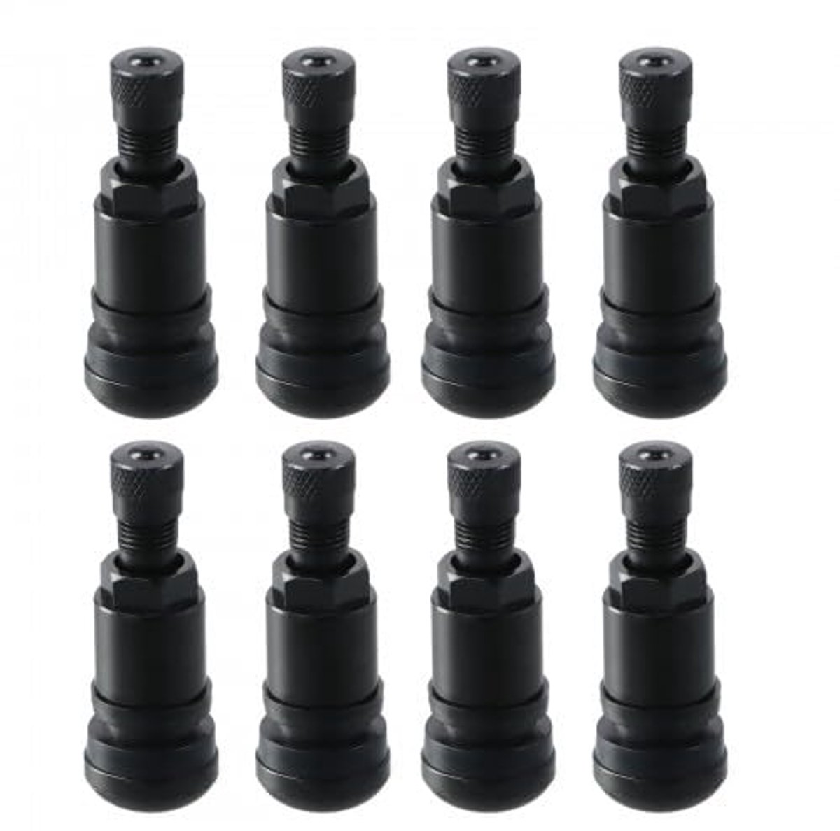 Dailygoods - Set van 8 Aluminium Velgventielen - Zwart Tubeless Ventiel voor Auto