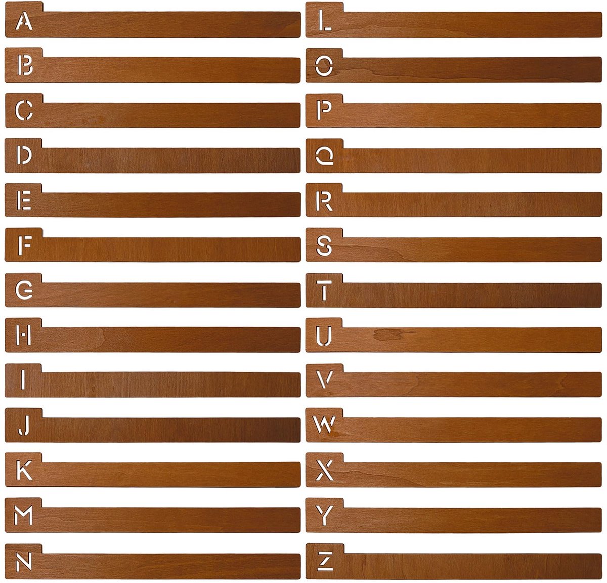 Dailygoods - 26 Stuks Houten Platenverdelers A-Z - Voor Vinyl, CD en DVD Organisatie