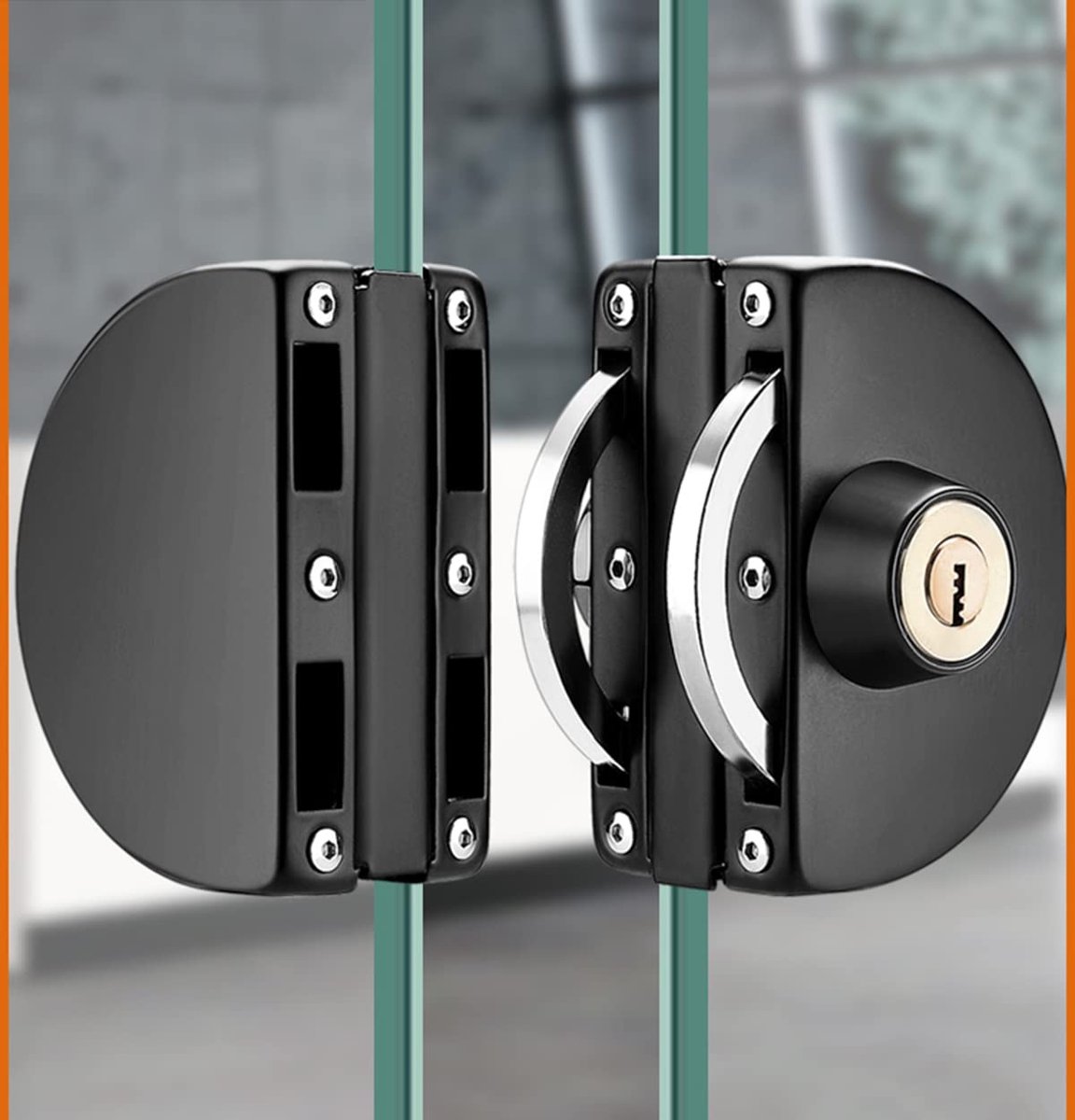 Dailygoods - Glazen Deurslot zonder Boren - Dubbel Glazen Deurslot met Sleutels